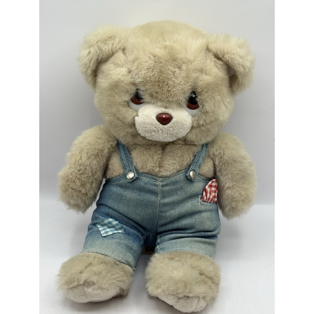 Vintage 24K Bear Plush Polar Puff 1985 Jean Overalls  13 in Beige